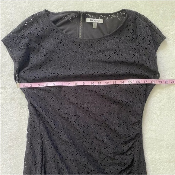 DKNYC Black Eyelet Cut Out Cap Sleeve Dress 12 - Picture 7 of 8